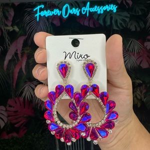 Glam red purple earrings